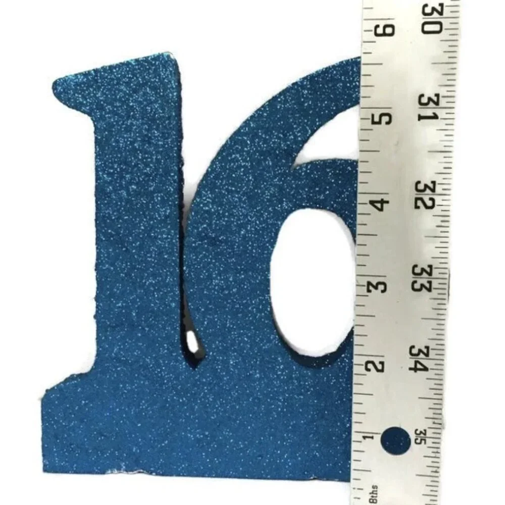 Sweet 16 Glitter Number Cake Centerpiece Styrofoam Decoration